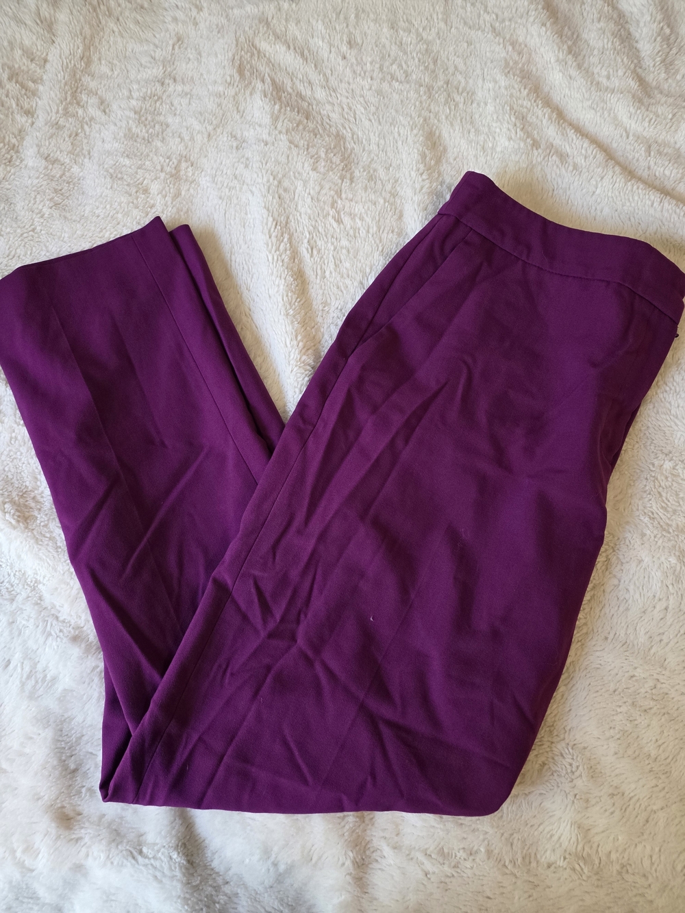 Bar lll Women’s Purple Solid Flat Front Dress Pants Size 12 Regular
